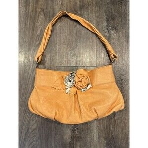 Paolo Masi Genuine Leather Made In Italy Shoulder Bag Handbag Purse Orange
